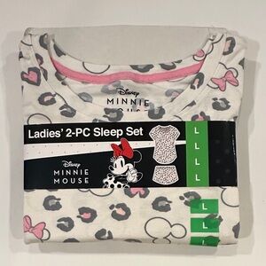 Disney Minnie Mouse Kids Pajama Set - White and Gray NWT